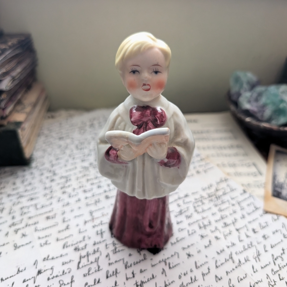 Porcelain Choir Boy Figurine Made In Japan